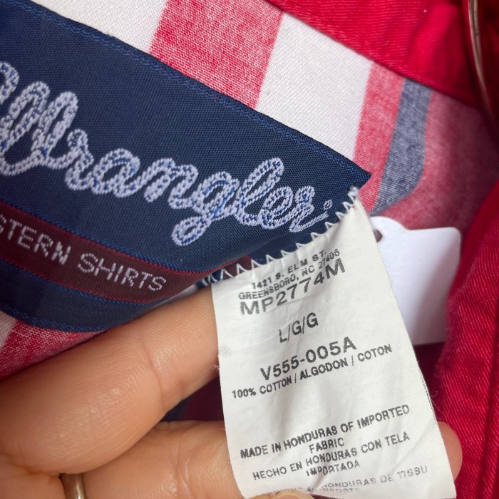 Wrangler ラングラー　半袖ストライプシャツ　赤白紺 | Vintage.City 古着屋、古着コーデ情報を発信