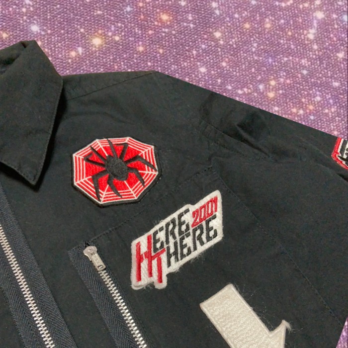 "HERE THERE“ bondage shirt with patches | Vintage.City 古着屋、古着コーデ情報を発信
