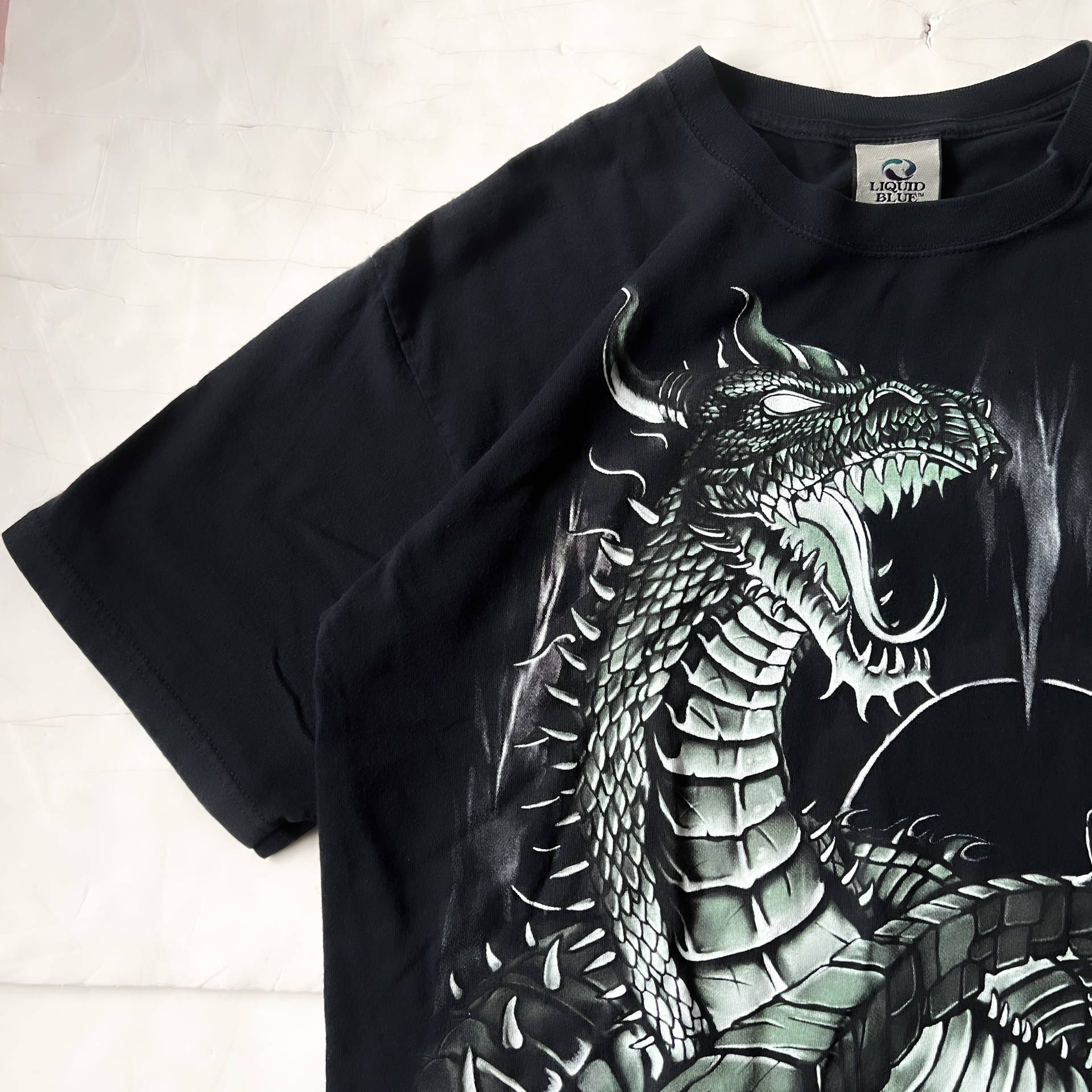 00s “liquid blue” dragon tee ドラゴン tシャツ | Vintage.City