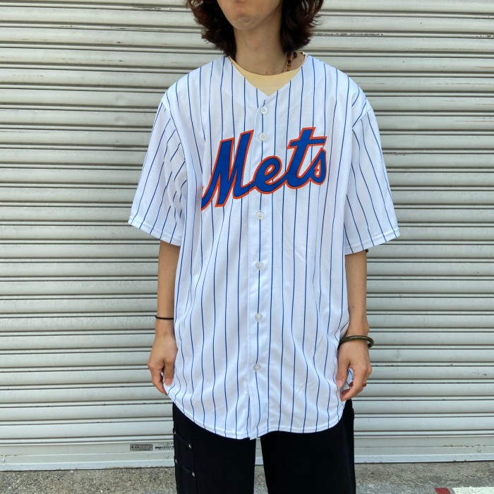 デッドストック☆USA【MLBベースボールシャツ メッツ】刺繍メンズ3XL-