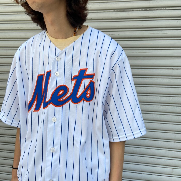 送料無料』majestic ニューヨークメッツ ベースボールシャツ | Vintage 