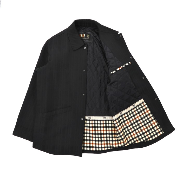 DAKS スナップジャケット M ブラック チェック ポリエステル 日本製 | Vintage.City 古着屋、古着コーデ情報を発信