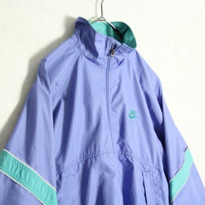 "NIKE" dull blue sporty poly jacket | Vintage.City 古着屋、古着コーデ情報を発信