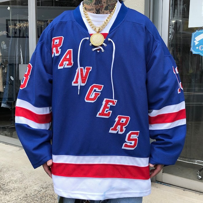 9000.カナダ製 NHL ニューヨークレンジャーズ ゲームシャツ ストリートL | Vintage.City 古着屋、古着コーデ情報を発信