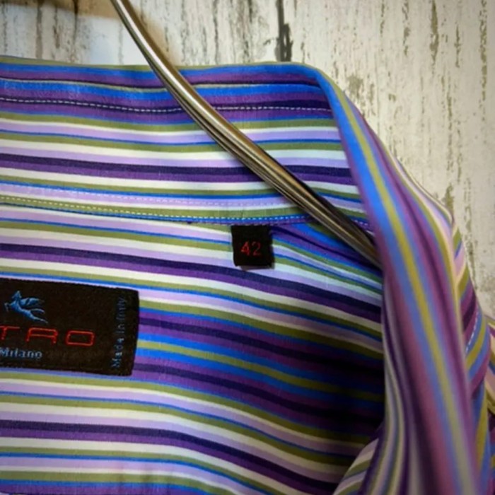 ETRO エトロ マルチストライプ 半袖シャツ 42 | Vintage.City 古着屋、古着コーデ情報を発信