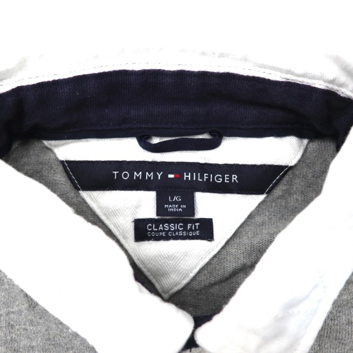 TOMMY HILFIGER ラガーシャツ L グレー  CLASSIC FIT | Vintage.City 古着屋、古着コーデ情報を発信