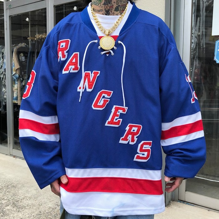 9000.カナダ製 NHL ニューヨークレンジャーズ ゲームシャツ ストリートL | Vintage.City 古着屋、古着コーデ情報を発信