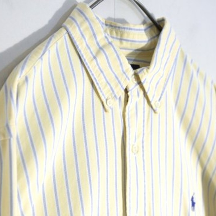 "Polo Ralph Lauren" yellow × blue shirt | Vintage.City 빈티지숍, 빈티지 코디 정보