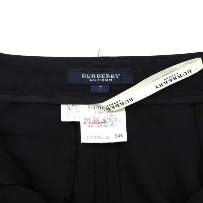 BURBERRY タックスラックスパンツ 7 ブラック ポリエステル | Vintage.City 古着屋、古着コーデ情報を発信
