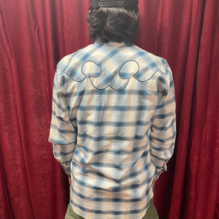 70s ombre check western shirt | Vintage.City 古着屋、古着コーデ情報を発信