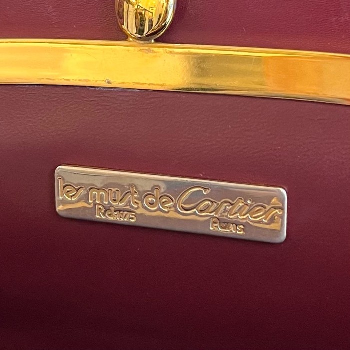 vintage＂les must de Cartier＂ボルドーレザーバッグ | Vintage.City 古着屋、古着コーデ情報を発信
