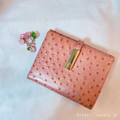【美品・箱付】ジバンシィ　ロゴ金具　二つ折り財布　コンパクトウォレット　ピンク