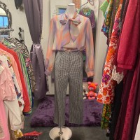 multicolor bowtie blouse | Vintage.City 빈티지숍, 빈티지 코디 정보