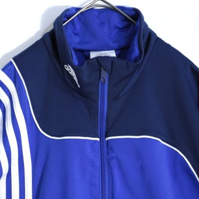 "adidas" blue asymmetry track jacket | Vintage.City 古着屋、古着コーデ情報を発信