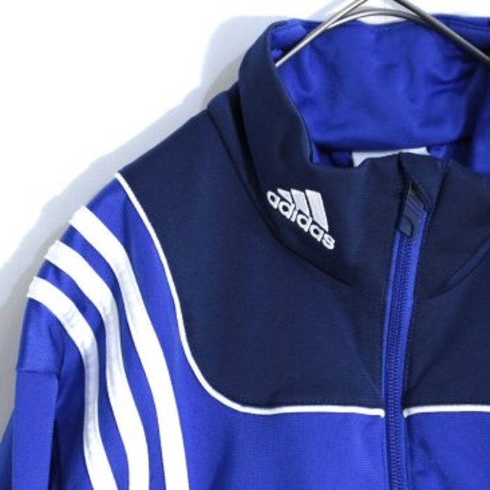 "adidas" blue asymmetry track jacket | Vintage.City 古着屋、古着コーデ情報を発信