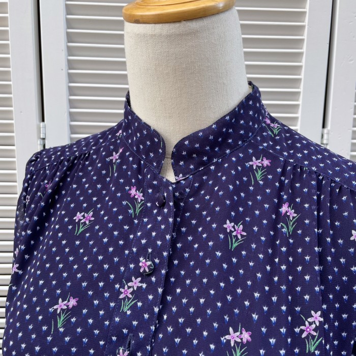 flower garden sheer sleeve dress | Vintage.City 古着屋、古着コーデ情報を発信