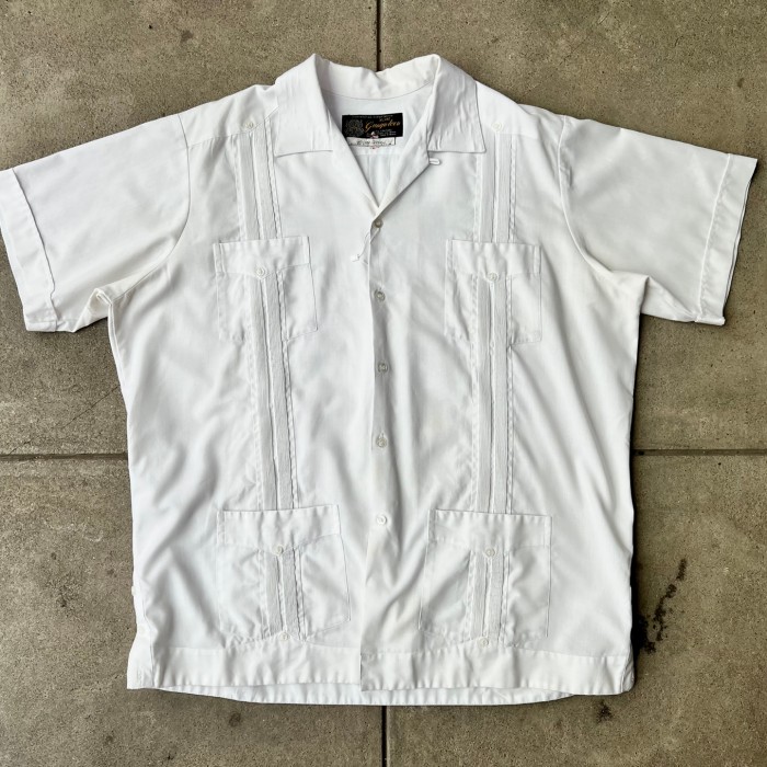 1960年代/ビンテージ キューバシャツ/筆記体タグ/オープンカラーシャツ