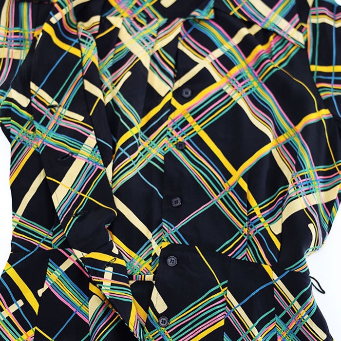 70s-80s Japan Lattice Pattern Silk Dress | Vintage.City Vintage Shops, Vintage Fashion Trends