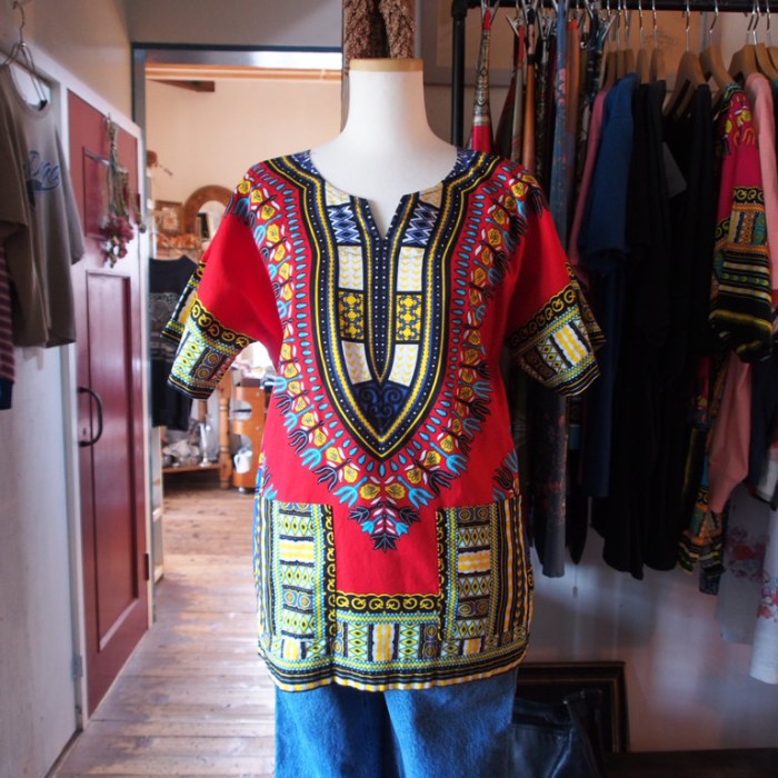 African pullover (red)/アフリカンプルオーバー・チュニック | Vintage.City 古着屋、古着コーデ情報を発信