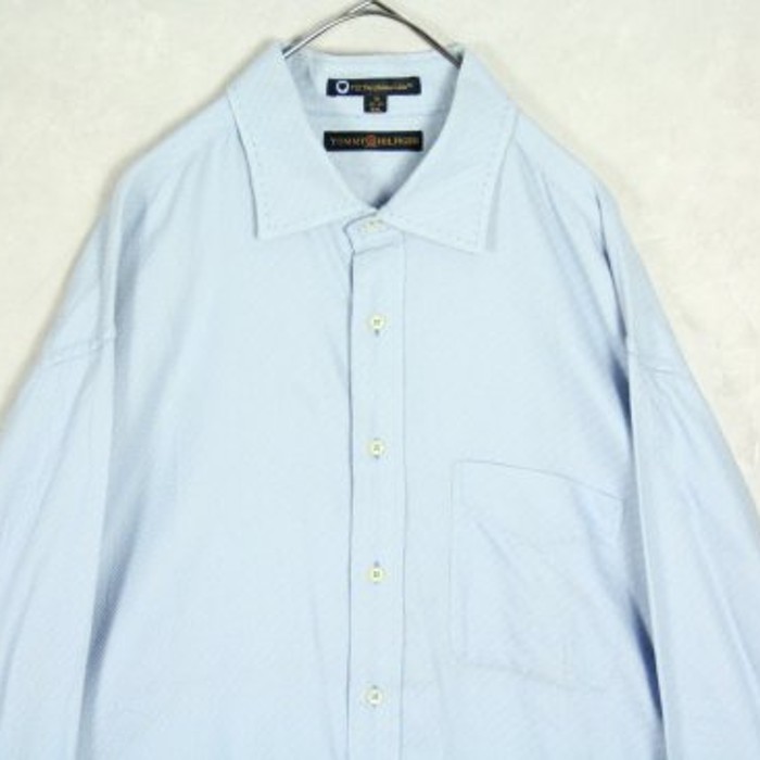 "TOMMY HILFIGER" fresh blue big shirt | Vintage.City 빈티지숍, 빈티지 코디 정보
