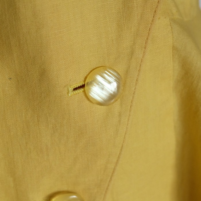Canary yellow linen flare blouse | Vintage.City 빈티지숍, 빈티지 코디 정보