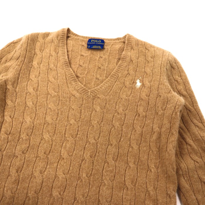 POLO RALPH LAUREN Vネックニットセーター S ブラウン ウール | Vintage.City 古着屋、古着コーデ情報を発信