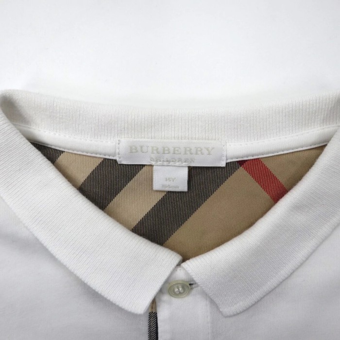 BURBERRY 長袖ポロシャツ 164 ホワイト コットン | Vintage.City 古着屋、古着コーデ情報を発信