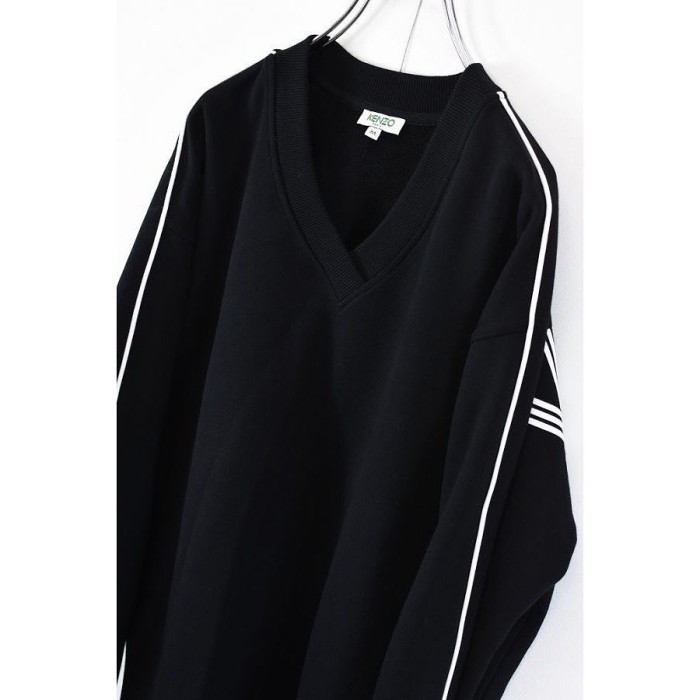 KENZO ケンゾー メンズ Vネック ニット セーター ブラック ロゴ M | Vintage.City 古着屋、古着コーデ情報を発信