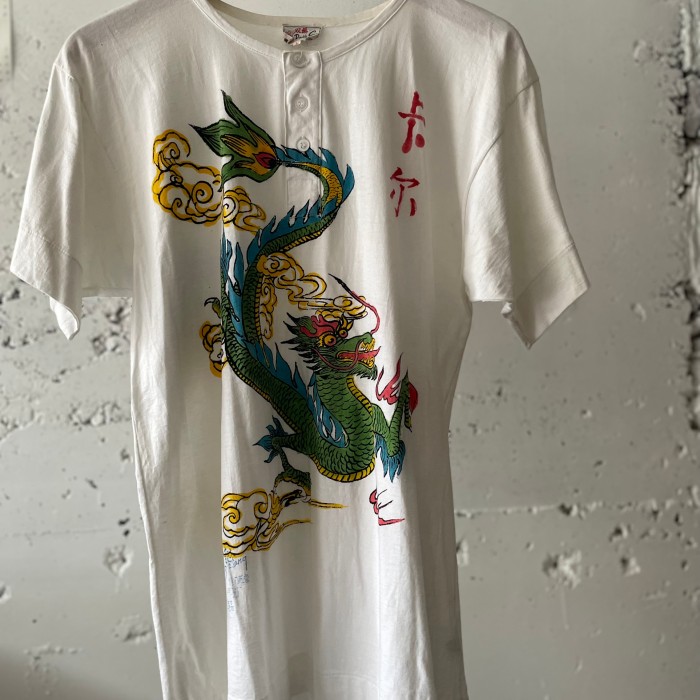 80's〜双鶴 ヘンリーネック ドラゴンTシャツ | Vintage.City 古着屋、古着コーデ情報を発信