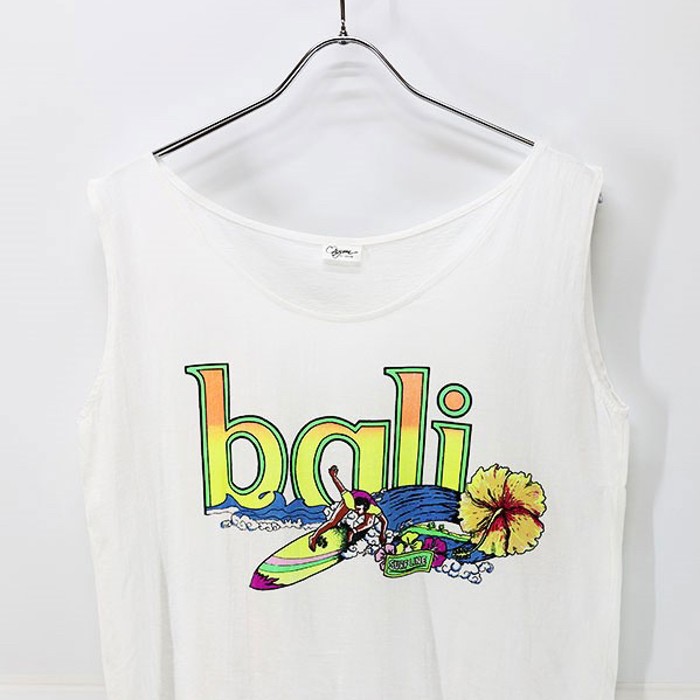 -90s bali Surf Graphic Cotton Tank-Top | Vintage.City 古着屋、古着コーデ情報を発信