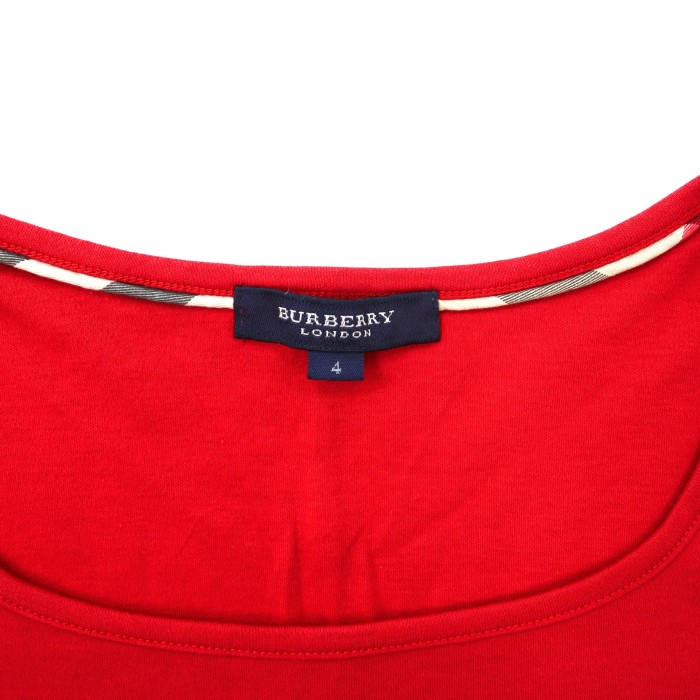BURBERRY ロングスリーブTシャツ 4 レッド フロントロゴ刺繍 | Vintage.City 古着屋、古着コーデ情報を発信