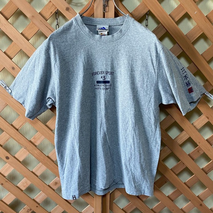 アディダス 90s tシャツ 刺繍タグ パフォーマンスロゴ 3本線 日本 古着