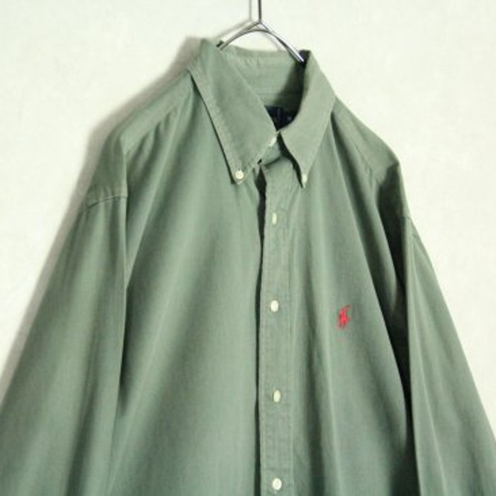 "Polo Ralph Lauren" khaki green shirt | Vintage.City 古着屋、古着コーデ情報を発信