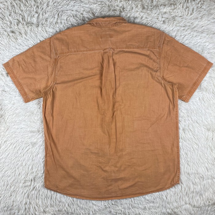 【カーハート】ワンポイントパッチロゴ　半袖シャツ　くすみオレンジ　オーバーサイズ | Vintage.City 빈티지숍, 빈티지 코디 정보