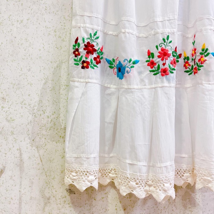 crochet Mexican white dress/1085 | Vintage.City 빈티지숍, 빈티지 코디 정보