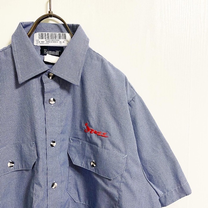 古着　半袖ワークシャツ　ワンポイント刺繍 | Vintage.City 古着屋、古着コーデ情報を発信