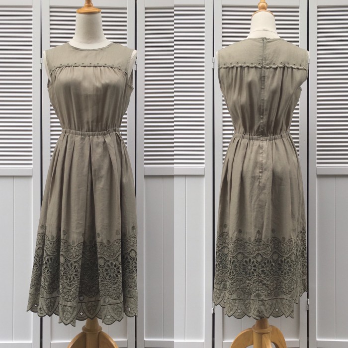 cutwork embroidery sleeveless dress | Vintage.City 빈티지숍, 빈티지 코디 정보