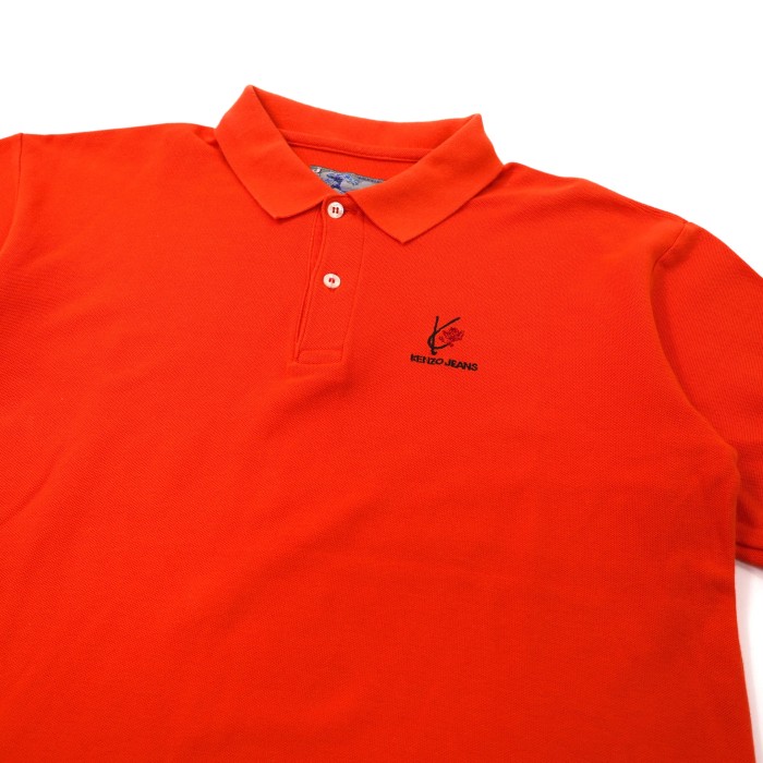 KENZO JEANS ポロシャツ L オレンジ タグ刺繍 葛飾北斎タグ 90s | Vintage.City 古着屋、古着コーデ情報を発信