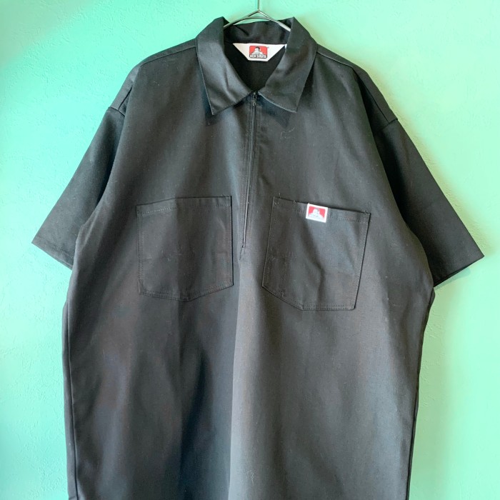 90s USA BEN DAVIS ハーフジップ 半袖 ワークシャツ | Vintage.City