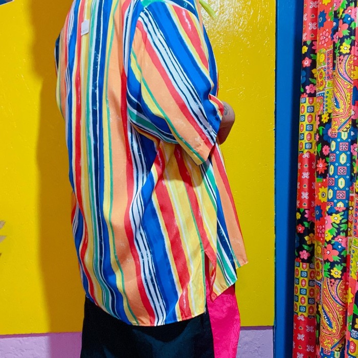 colorful Stripe rayon shirt/2022 | Vintage.City 古着屋、古着コーデ情報を発信