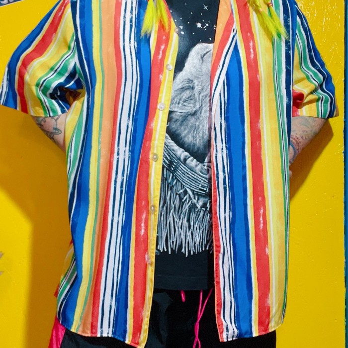 colorful Stripe rayon shirt/2022 | Vintage.City 古着屋、古着コーデ情報を発信