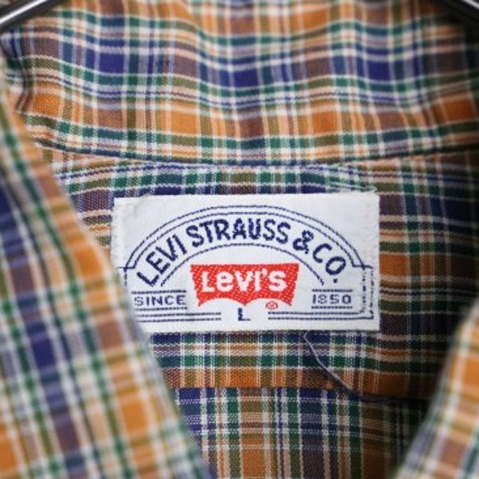 70's"Levi's"orange base tartan check shi | Vintage.City 빈티지숍, 빈티지 코디 정보