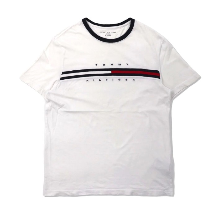 TOMMY HILFIGER Tシャツ XL ホワイト コットン ロゴ刺繍 | Vintage.City 古着屋、古着コーデ情報を発信