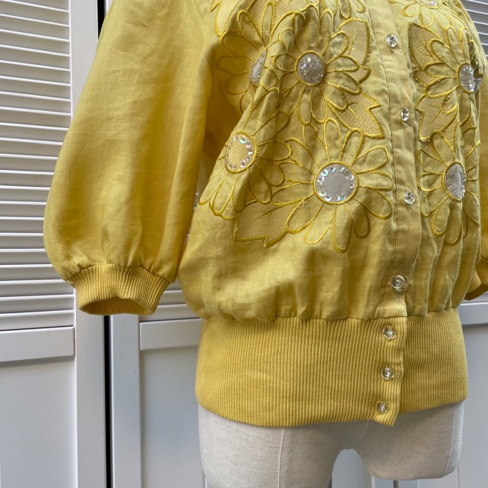 sunflower embroidery spangle blouse | Vintage.City 빈티지숍, 빈티지 코디 정보