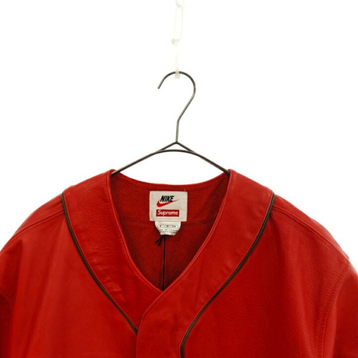 シュプリーム×ナイキ レザーベースボールジャージー 半袖シャツ レッド | Vintage.City 古着屋、古着コーデ情報を発信