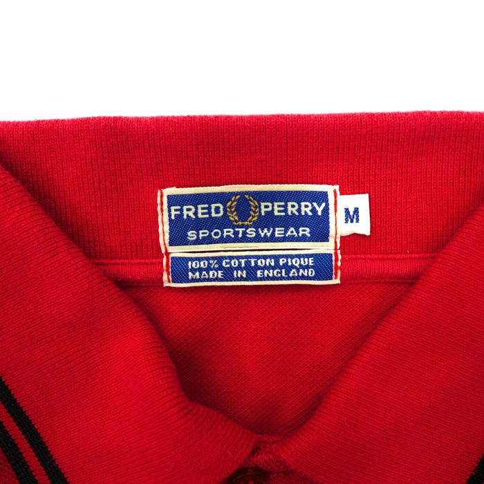 FRED PERRY ポロシャツ M レッド コットン ロゴ刺繍 イングランド製 | Vintage.City 古着屋、古着コーデ情報を発信