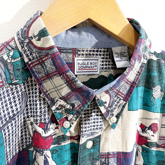 1990's BUGLE BOY patchwork B.D.shirt | Vintage.City 빈티지숍, 빈티지 코디 정보