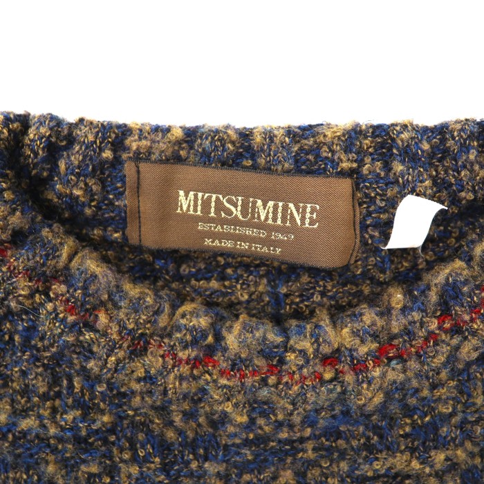 MITSUMINE アルパカニットセーター L ネイビー 総柄 イタリア製 | Vintage.City 古着屋、古着コーデ情報を発信