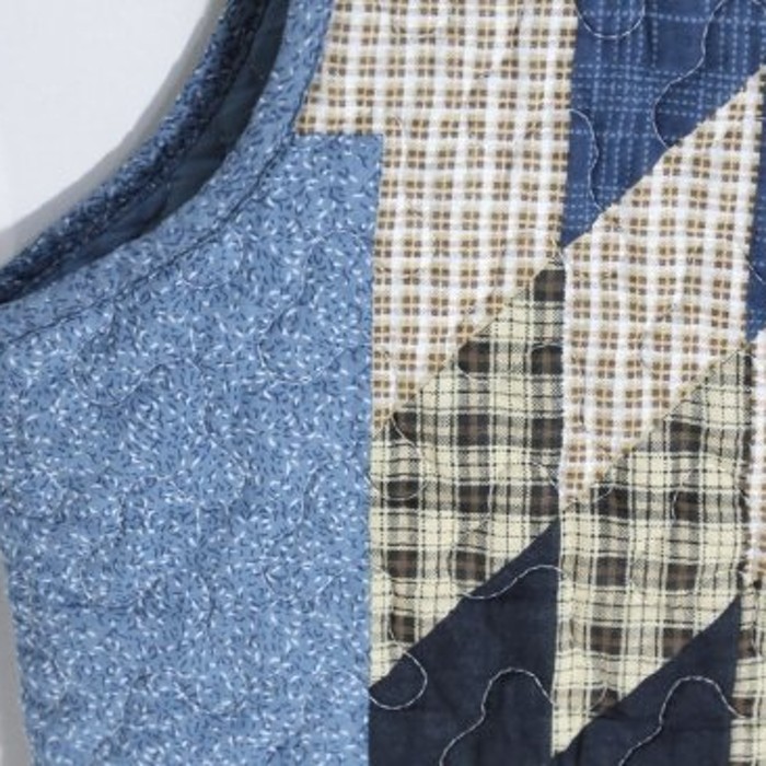 patchwork × wave pattern quilting vest | Vintage.City 古着屋、古着コーデ情報を発信