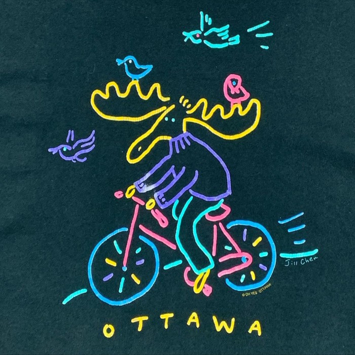 90'S JILL CHEN "OTTAWA" シングルステッチ アート T | Vintage.City 古着屋、古着コーデ情報を発信